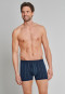 Boxer briefs fine rib double pack with fly-front dark blue striped - Original Classics
