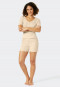 Hose kurz Organic Cotton Ajouree Zierknöpfe sahara - Mix+Relax