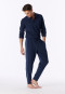 Langere broek met fijne fijnrib-manchetten, warm, deep sea blue - Mix+ Relax