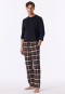 Pantaloni lunghi in flanella a quadri marrone scuro - Mix+Relax