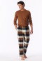 Langere broek van flanel met ruitjesmotief in de kleur toffee - Mix+ Relax