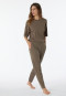Broek lange interlock biokatoen boorden taupe - Mix+Relax