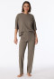 Pantaloni lunghi in Interlock di cotone biologico, grigio tortora - Mix+Relax