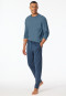 Hose lang Jersey Bündchen atlantikblau gemustert - Mix+Relax