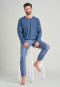 Pantalon long tissé chevilles rayures bleu - Mix + Relax
