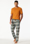 Lange geweven mineraal geruite broek - Mix+ Relax