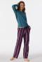 Pants long woven fabric organic cotton stripes plum - Mix+Relax