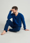 Broek lang flanel strepen blauw  Mix+Relax