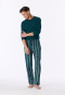 Long pants, woven fabric, deep sea green striped pants - Mix+ Relax