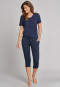 Jersey broek 3/4-lengte tulpenzoom nachtblauw bedrukt - Mix+Relax