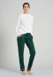 Pantalone lounge lungo / estremamente lungo in modal con pistagna, verde scuro: Mix + Relax