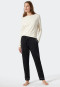 Pantalon confort long / extra-long passepoil modal noir - Mix+Relax