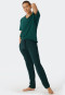 Long lounge pants fine interlock organic cotton patterned dark green - Mix & Relax