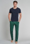Lounge pants long fine interlock stripes green - Mix+Relax