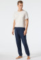 Loungebroek lang fleece manchetten donkerblauw - Mix+Relax