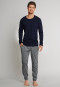 Loungehose lang Jersey Bündchen dunkelgrau meliert - Mix & Relax Cotton