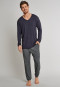 Loungehose lang Jersey Bündchen dunkelgrau meliert - Mix & Relax Cotton Modal