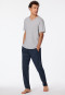 long lounge pants jersey dark blue and light blue check - Mix & Relax Cotton