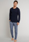Loungehose lang Jersey dunkelblau meliert - Mix & Relax Cotton