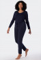 Lounge pants long modal cuffs blue - Mix + Relax