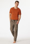 Loungebroek lang biologisch katoen bladeren taupe - Mix+Relax