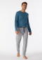 Loungehose lang Organic Cotton Bündchen Streifen grau-meliert - Mix+Relax
