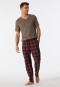 Lounge pants long organic cotton checks anthracite - Mix & Relax