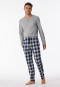 Pantalon d'intérieur long coton bio carreaux bleu nuit - Mix+Relax