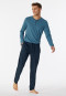 Loungebroek lang biologisch katoen petrol met patroon - Mix+Relax