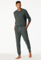 Loungehose lang Sweatware Organic Cotton Bündchen dunkelgrün - Mix+Relax