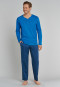 Lounge pants long woven fabric blue-gray patterned - Mix & Relax