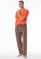 Lounge pants long woven fabric Organic Cotton checks multi-colored - Mix+Relax