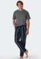 Pantaloni lounge lunghi in tessuto intrecciato di cotone biologico a quadri, multicolore - Mix+Relax