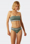 Mini slip per bikini foderato con girovita elastico a righe color cachi - California Dream