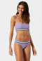 Mini slip per bikini foderato con girovita elastico a righe di colore viola - California Dream