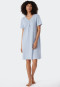 Camicia da notte a maniche corte in Interlock con scollo a V, blu aria - Comfort Fit