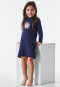 Chemise de nuit manches longues coton bio animaux photo bleu foncé - Girls World