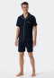 Pyjama court interlock bleu foncé - Fine Interlock