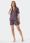 Pyjama kurz Websatin Reverskragen Grafikprint lila - selected! premium inspiration
