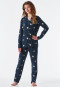 Lange pyjama biologisch katoenen knoopsluiting schaap antraciet - Pyjama Story