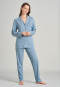 Pyjama long passepoil patte de boutonnage imprimé bleu clair - Golden Harvest