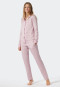 Pyjama lang geweven satijnen reverskraag grafische print rosé - Selected! premium inspiratie