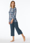 Pajamas 3/4-long blue-grey patterned - Comfort Nightwear