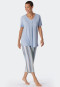 Schlafanzug 3/4-lang Interlock V-Ausschnitt multicolor - Comfort Fit