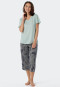 Pigiama a 3/4 in modal con scollo a V, multicolore - Contemporary Nightwear