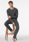 Pyjama dubbelrib lange donkergrijs gemêleerd - Modern Nightwear