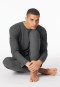 Pyjama dubbelrib lange manchetten donkergrijs gemêleerd - Modern Nightwear