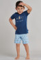 Pyjama kort bamboe bever vissen donkerblauw - Natural Love Story