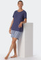 Pajamas short organic cotton blue - Essential Stripes