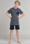 Pyjama kort jersey ronde hals borstzakje donkergrijs - City Wanderer